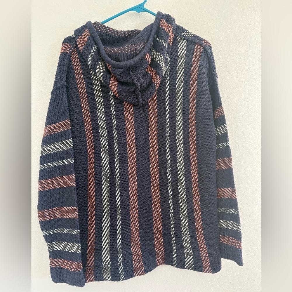 Rip Curl Revival Striped Knit Poncho Navy - Picture 6 of 13